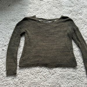 Green cross back sweater
